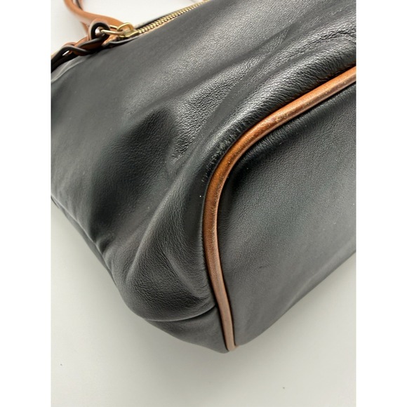 Dooney Bourke Large Black Leather With Cognac Trim Shoulder bag - Picture 5 of 16